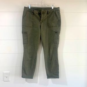 ANA olive green cargo skinny ankle pants